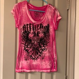 Hot pink affliction tshirt